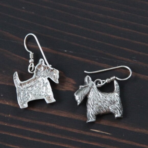 Sterling Dog Earrings Scottish Terrier - Picture 4 of 5